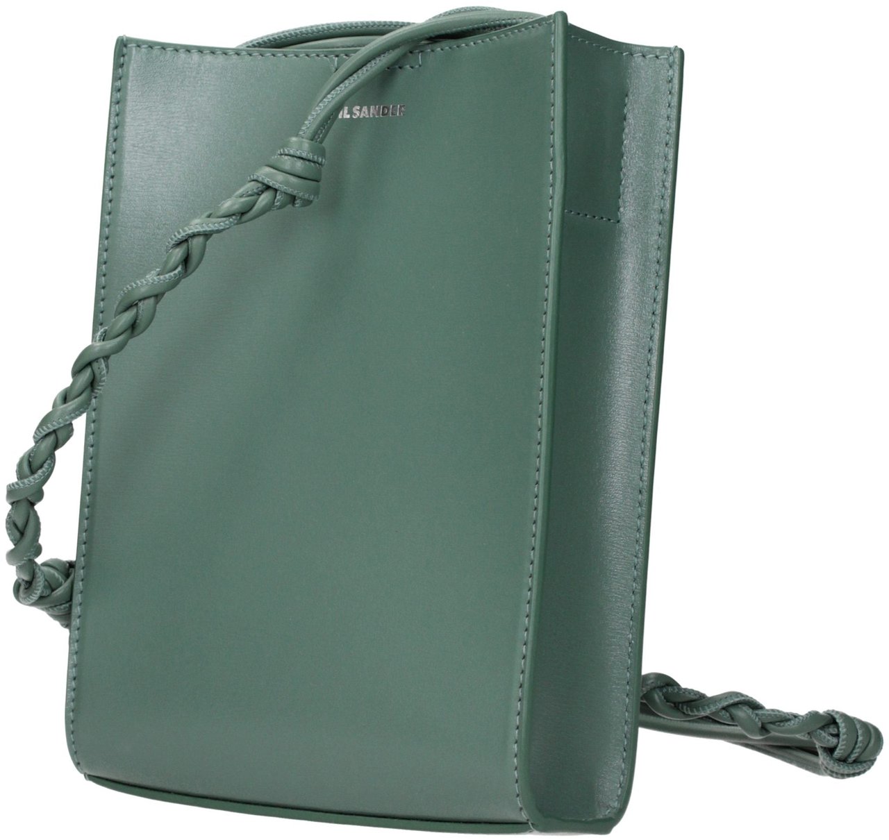 Jil Sander Green Leather Crossbody Bag Groen