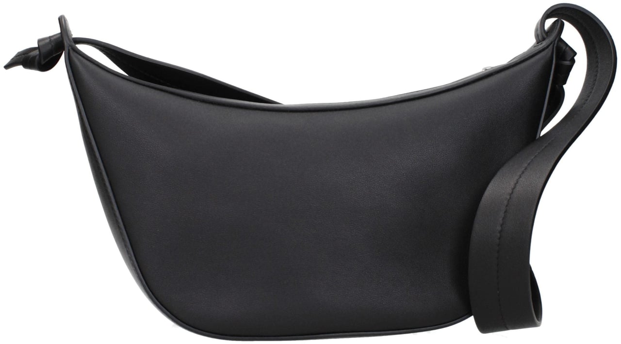 Jil Sander Black Leather Shoulder Bag Zwart