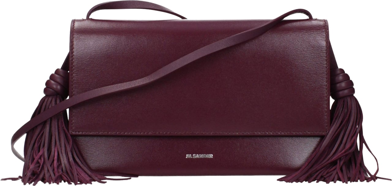 Jil Sander Red Leather Crossbody Bag Rood