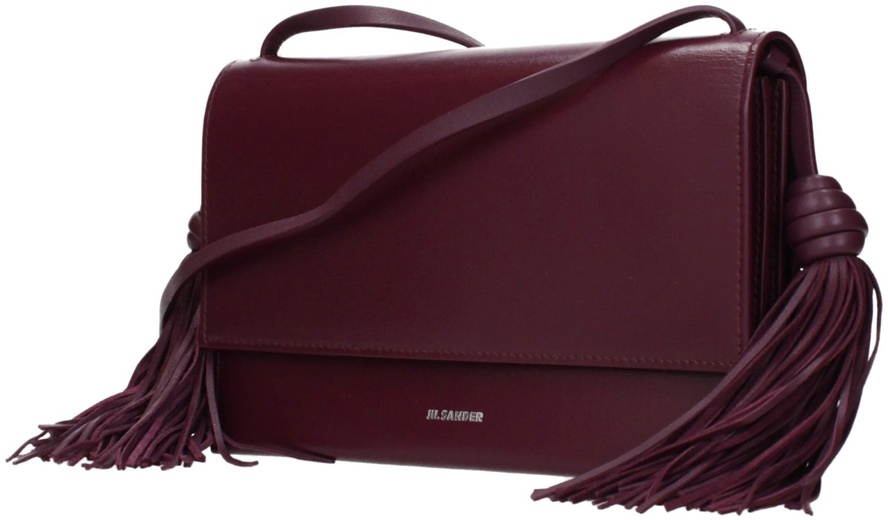Jil Sander Red Leather Crossbody Bag Rood