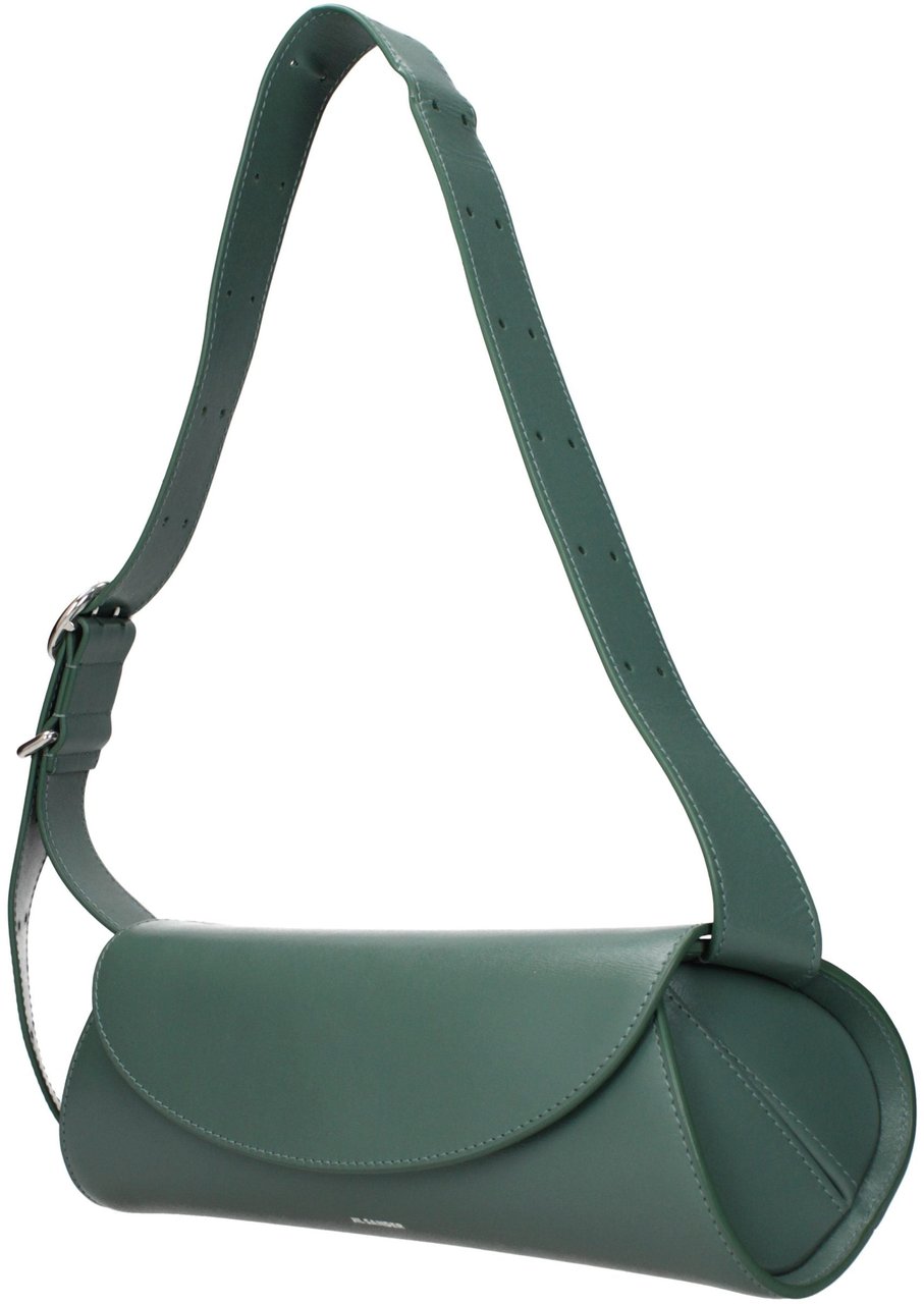 Jil Sander Green Leather Crossbody Bag Groen
