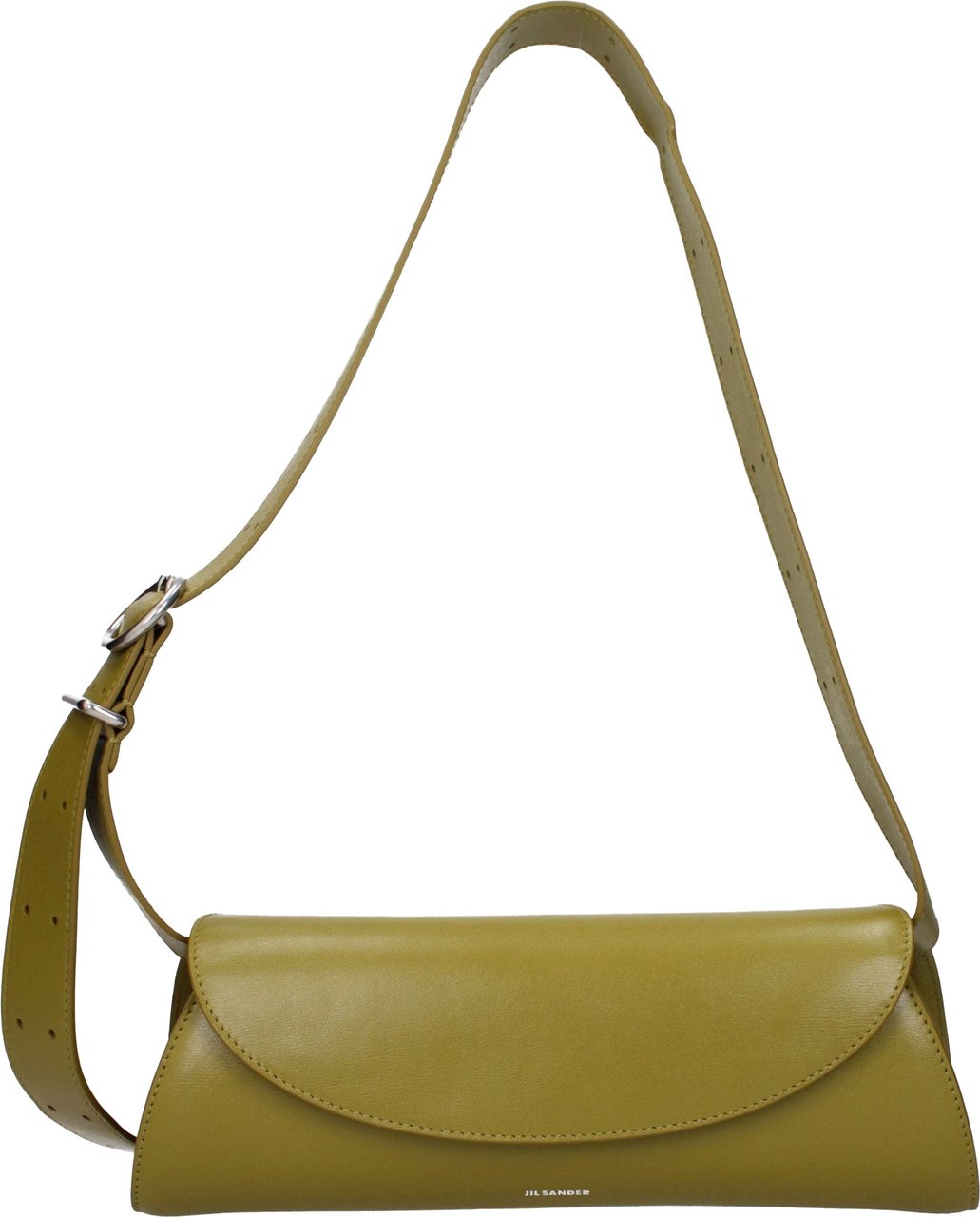 Jil Sander Green Leather Crossbody Bag Groen