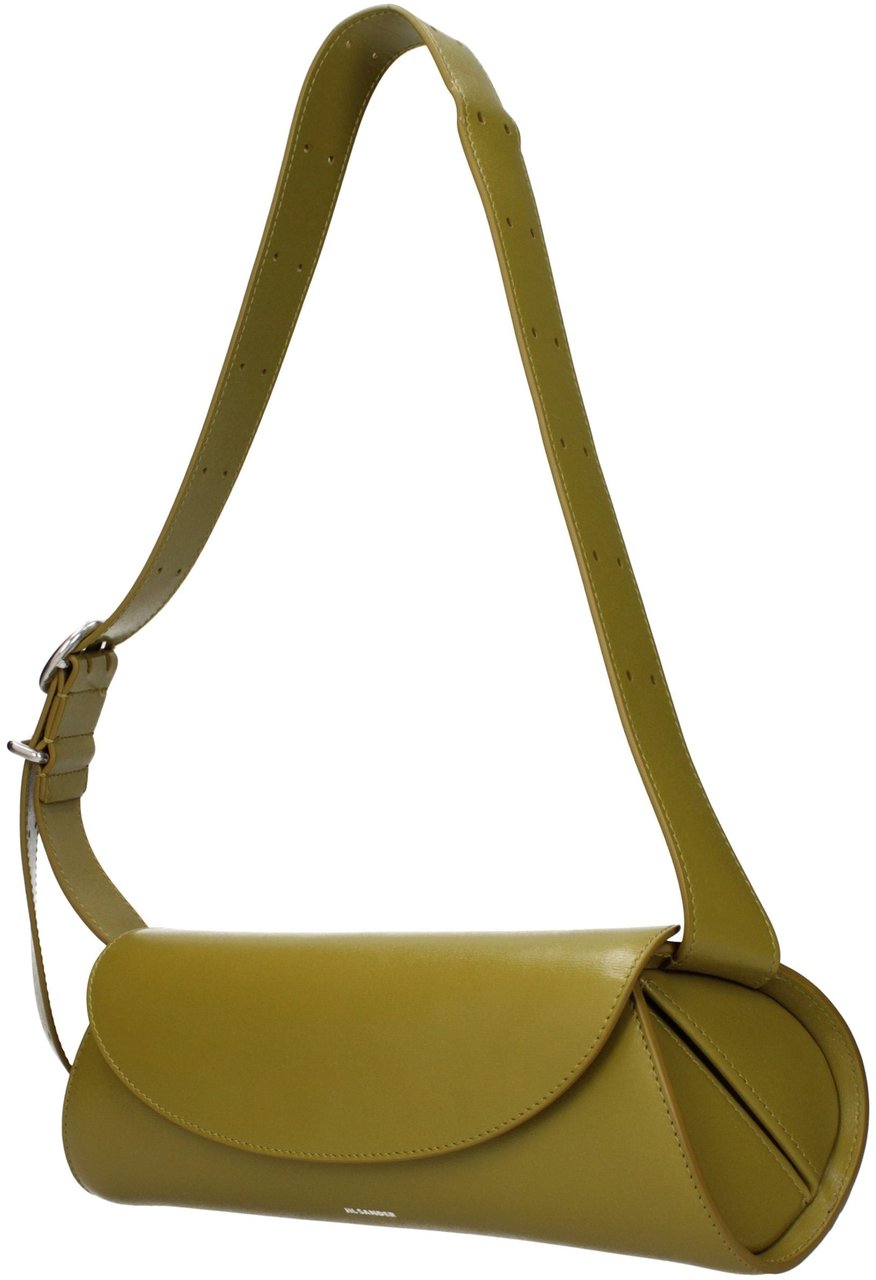 Jil Sander Green Leather Crossbody Bag Groen