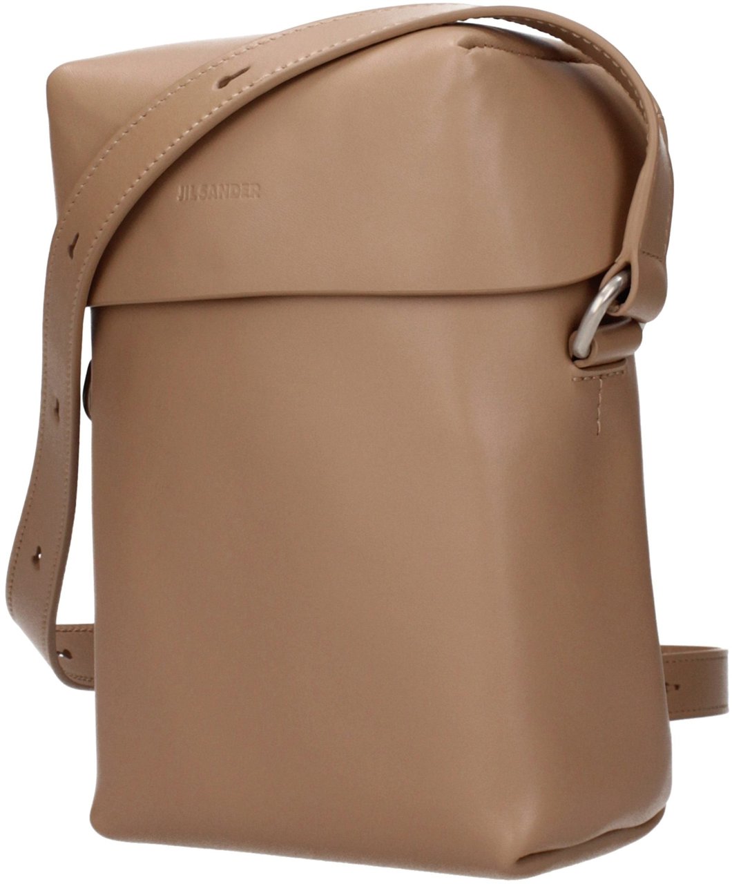 Jil Sander Brown Leather Crossbody Bag Bruin