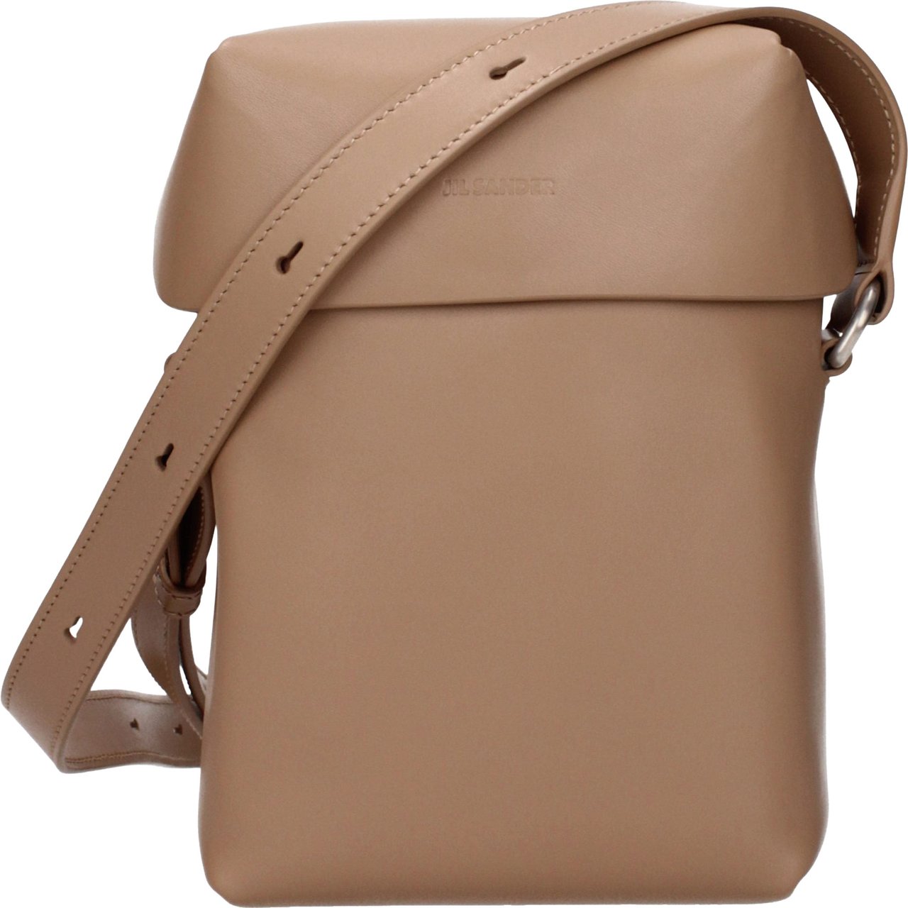 Jil Sander Brown Leather Crossbody Bag Bruin