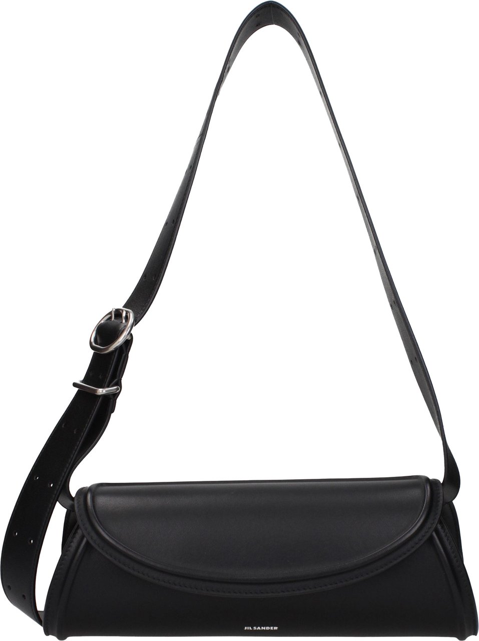 Jil Sander Black Leather Crossbody Bag Zwart
