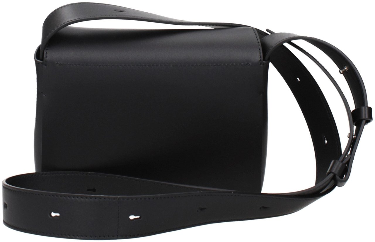 Jil Sander Black Leather Crossbody Bag Zwart