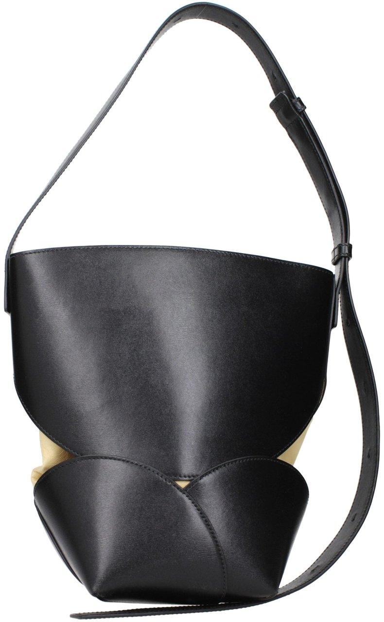 Jil Sander Black Leather Crossbody Bag Zwart