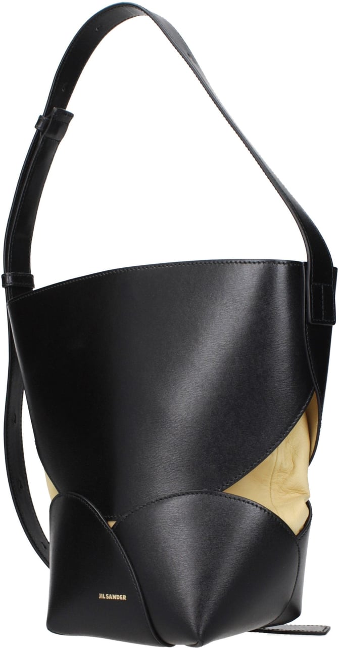 Jil Sander Black Leather Crossbody Bag Zwart