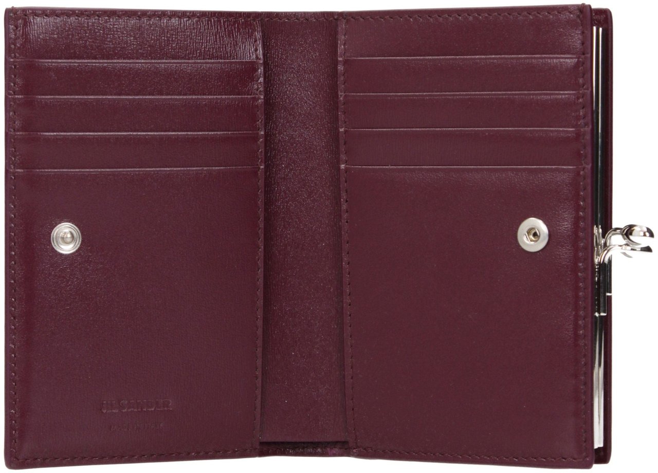 Jil Sander Red Leather Wallet Rood