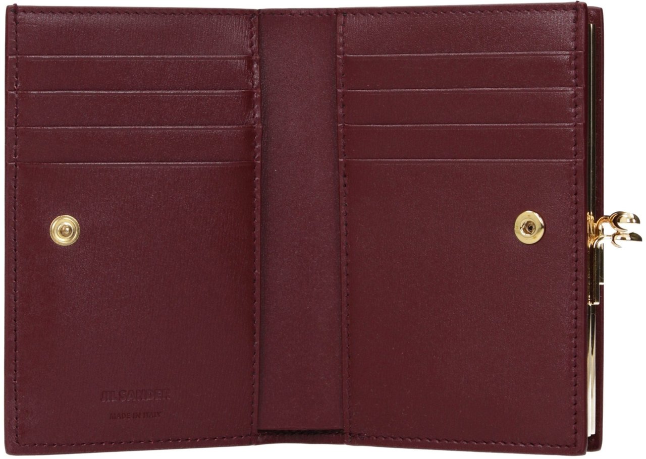Jil Sander Red Leather Wallet Rood