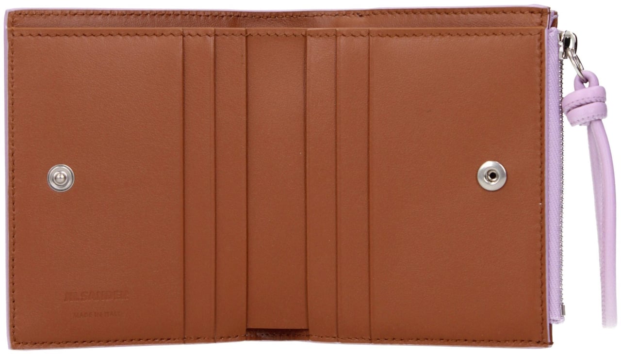 Jil Sander Pink Leather Wallet Roze