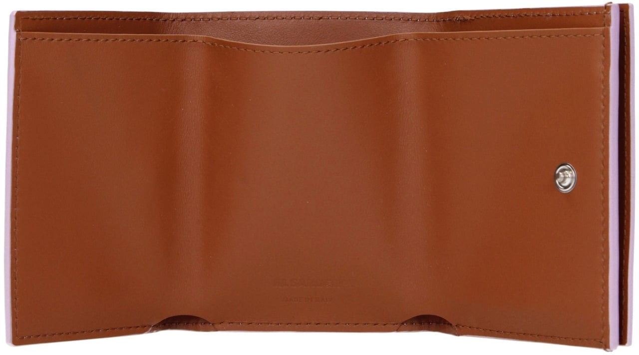 Jil Sander Pink Leather Wallet Roze