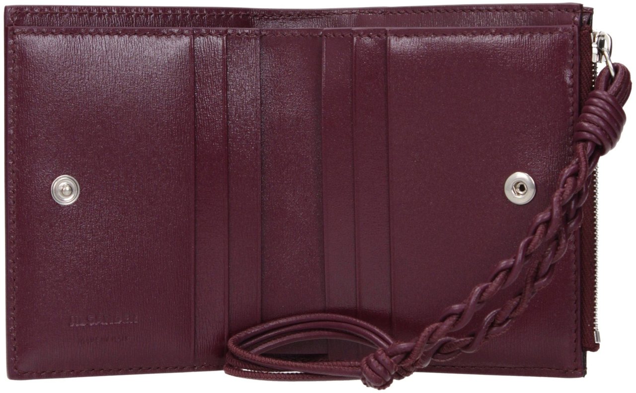 Jil Sander Red Leather Wallet Rood