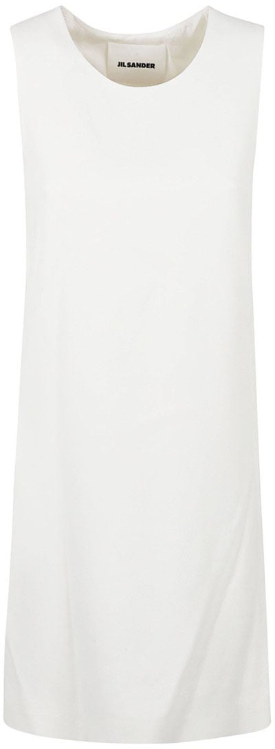 Jil Sander Sleeveless Dress With Round Neckline Wit