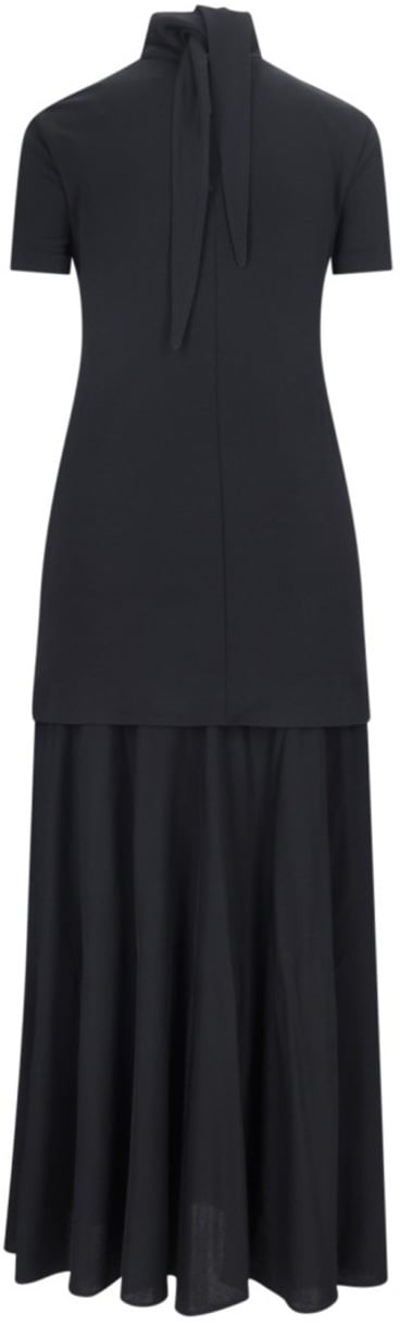 Jil Sander Layered Midi Dress – Black Zwart