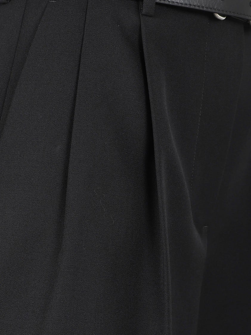 Jil Sander Pleat-Detail Straight Leg Trousers With Mid-Rise Waist Zwart