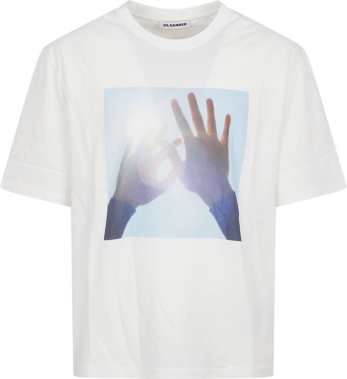 Jil Sander Oversized Printed Cotton T-Shirt Wit