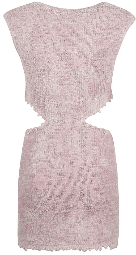 Jil Sander Cut-Out Waist Purple Dress With Textured Fabric Roze