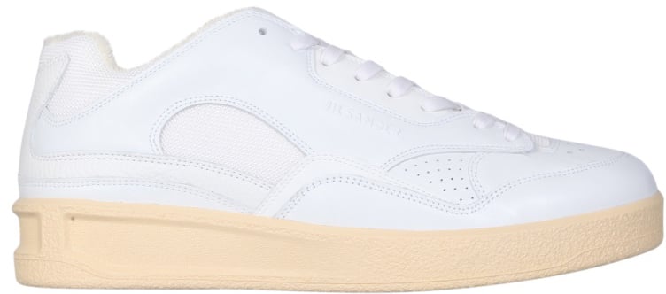 Jil Sander LOW LEATHER SNEAKERS Wit