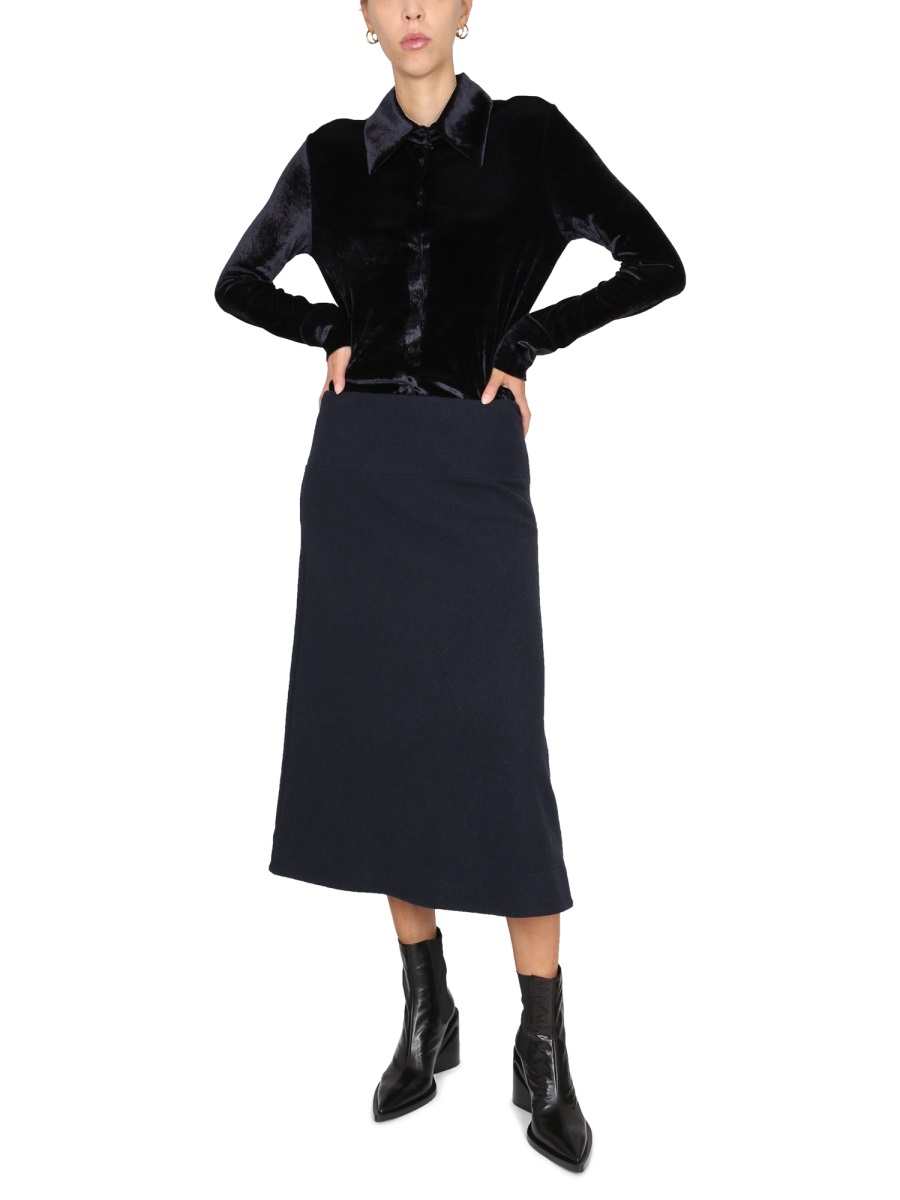 Jil Sander WOOL SKIRT Blauw
