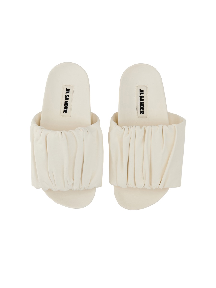 Jil Sander LOW LEATHER SANDALS Wit