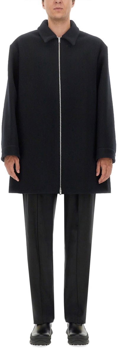 Jil Sander WOOL COAT Zwart