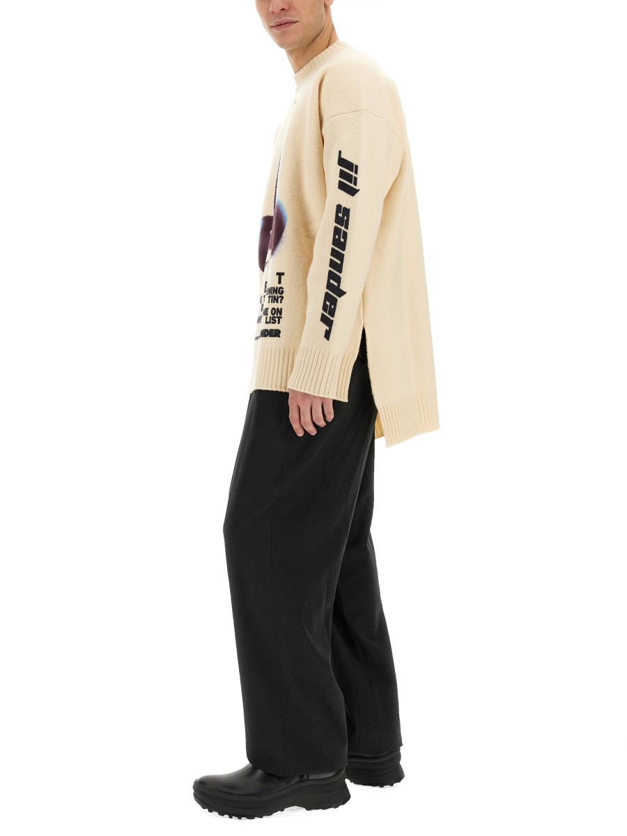 Jil Sander JERSEY WITH EMBROIDERY Beige