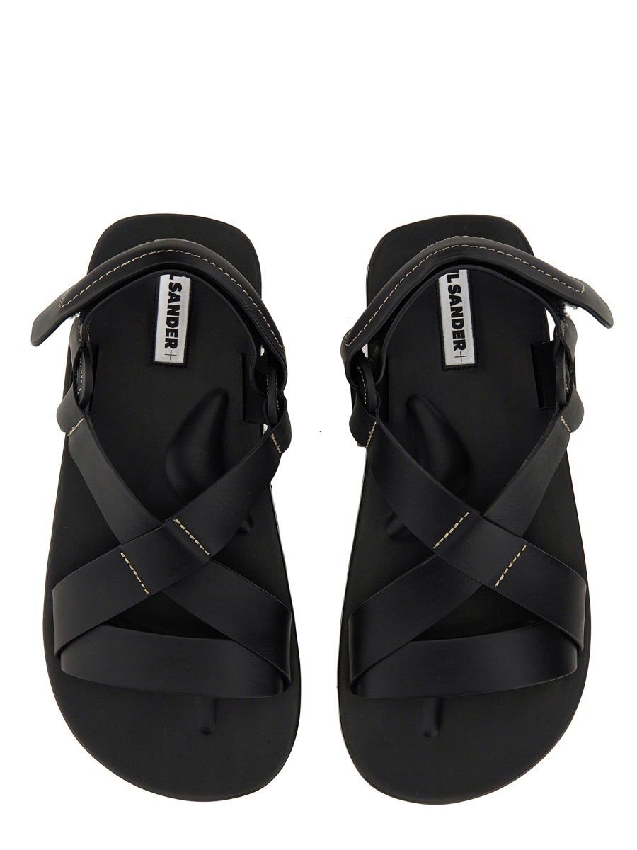 Jil Sander LOW SANDAL. Zwart