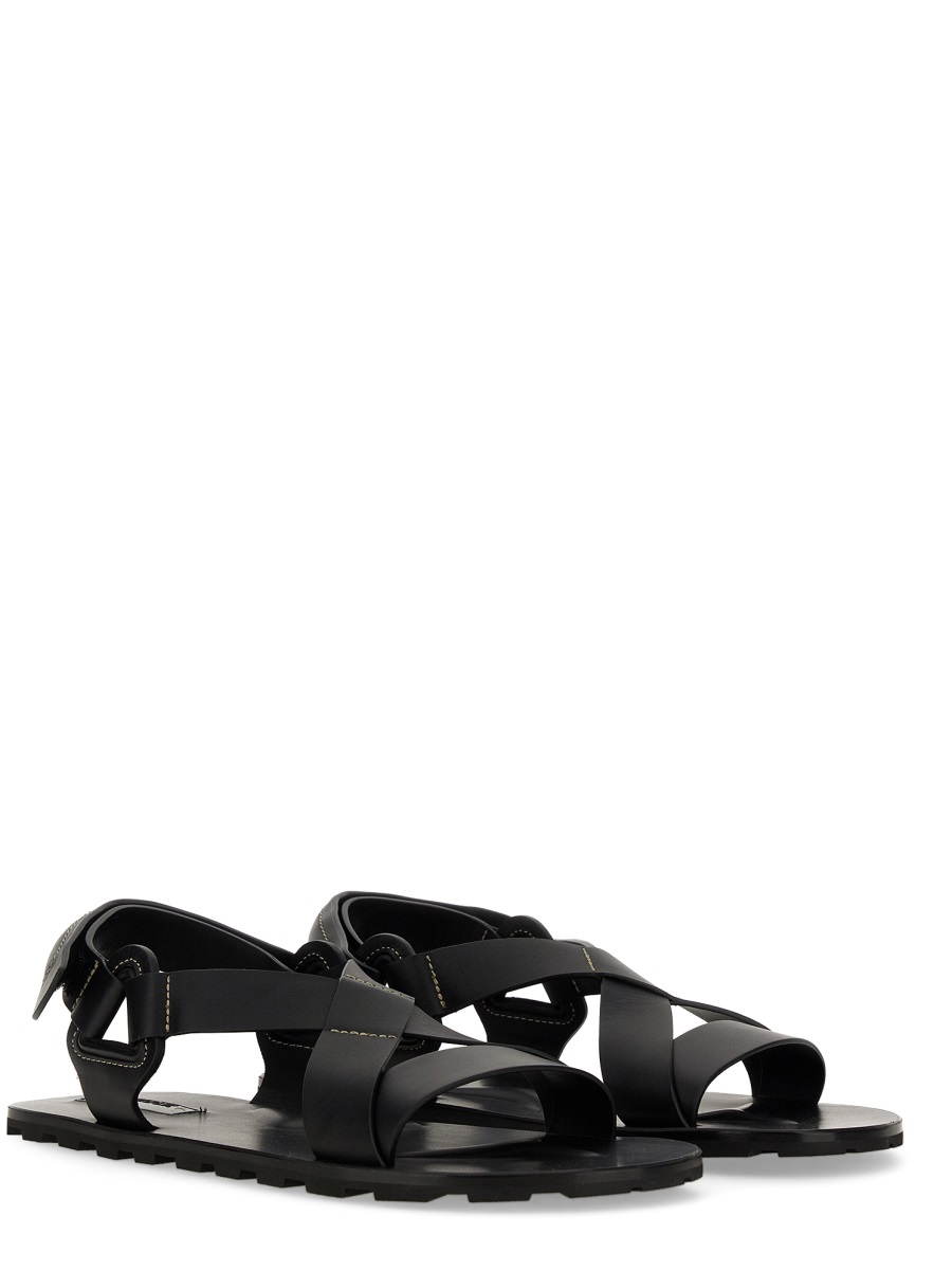 Jil Sander LOW SANDAL. Zwart