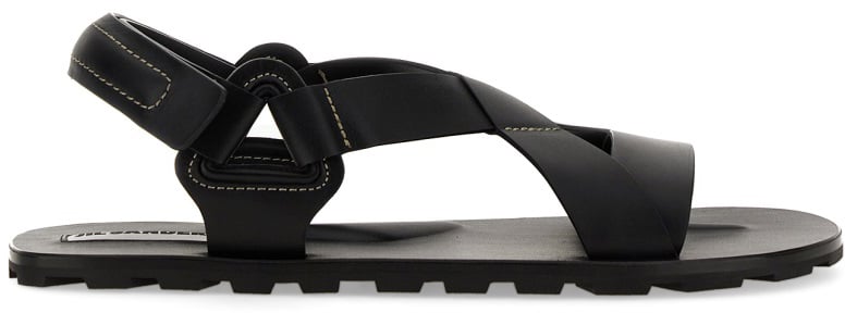 Jil Sander LOW SANDAL. Zwart