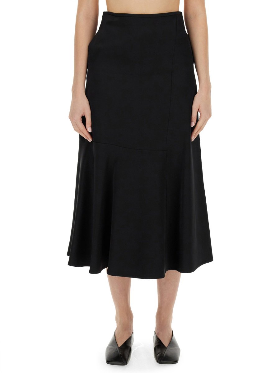 Jil Sander flared skirt Zwart