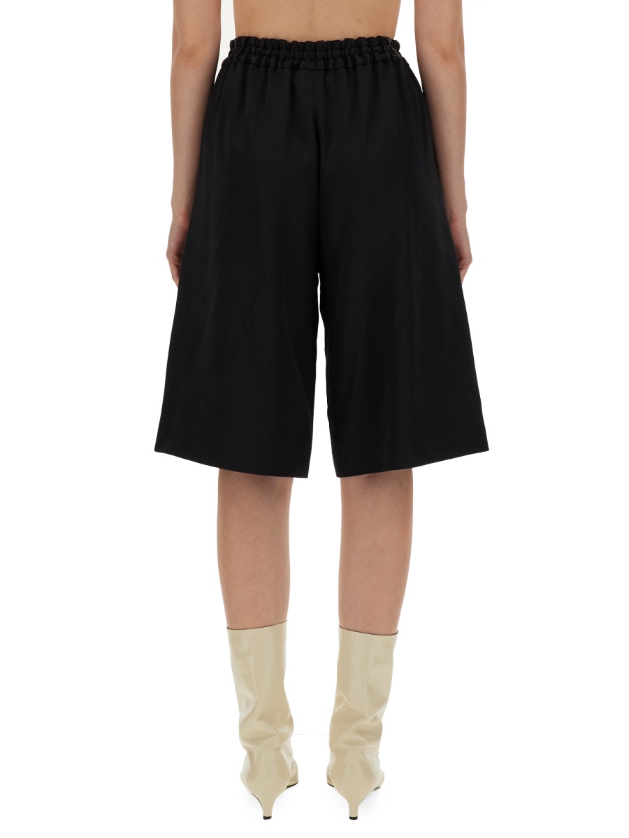 Jil Sander WIDE LEG BERMUDA SHORTS Zwart
