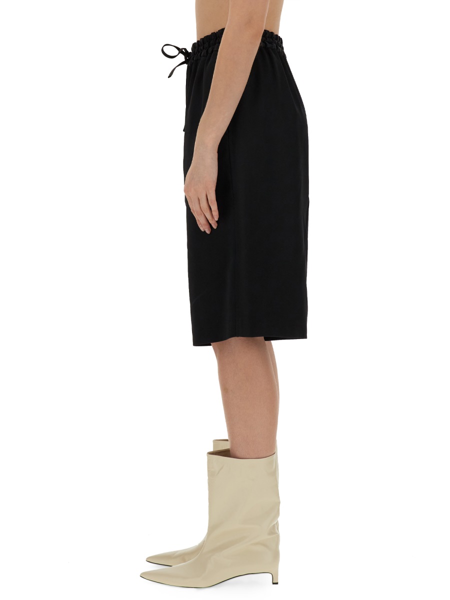 Jil Sander WIDE LEG BERMUDA SHORTS Zwart