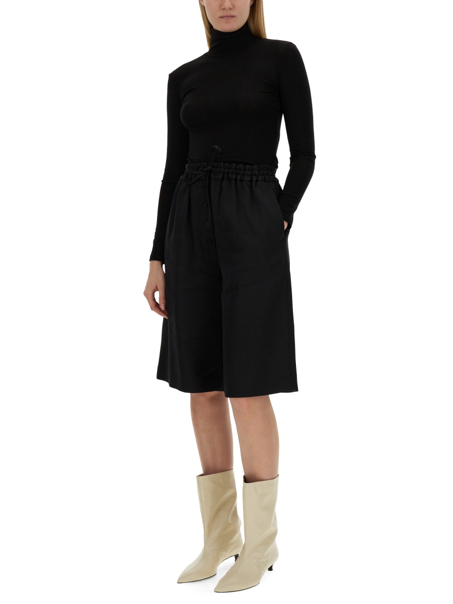 Jil Sander WIDE LEG BERMUDA SHORTS Zwart