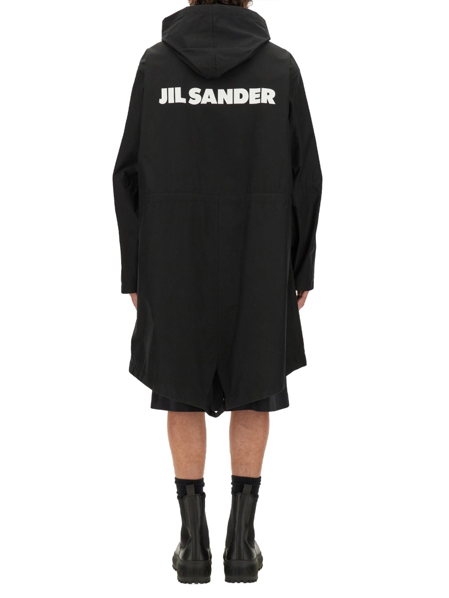 Jil Sander PARKA WITH LOGO Zwart