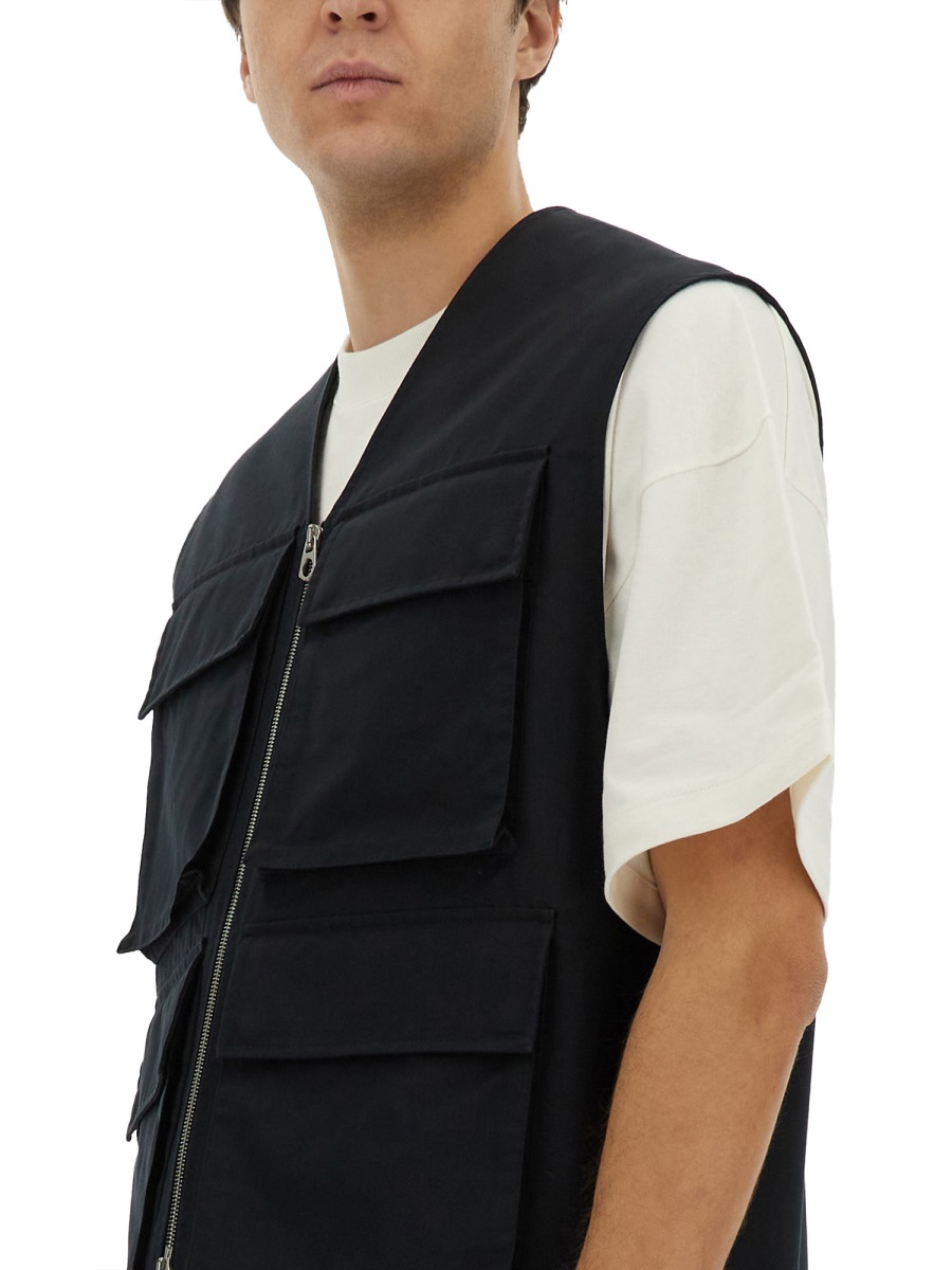 Jil Sander CARGO VEST Zwart
