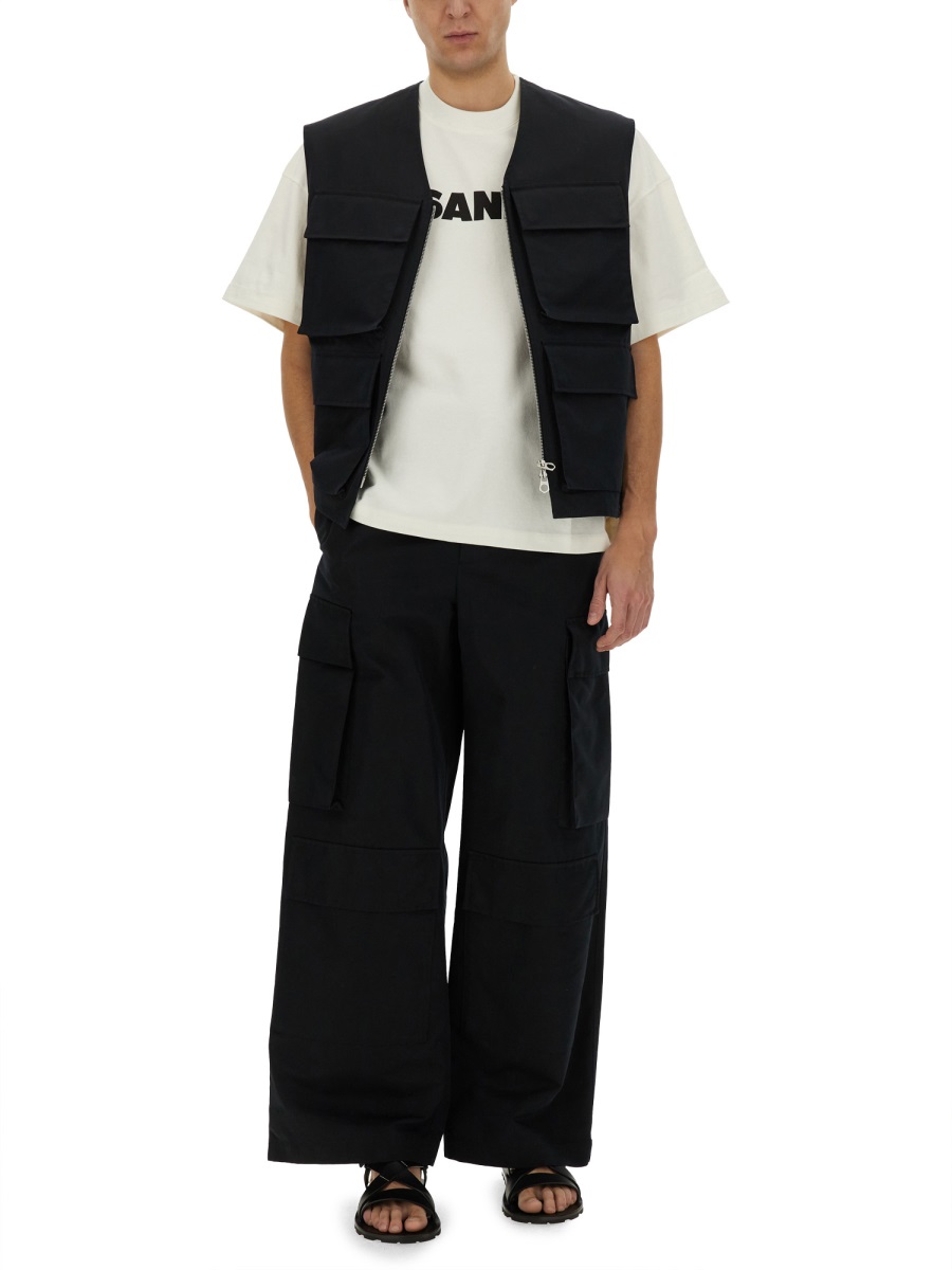 Jil Sander CARGO VEST Zwart