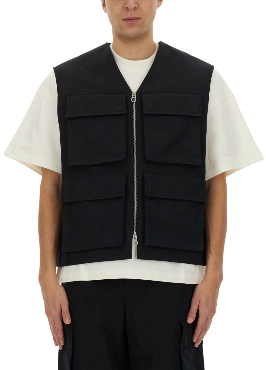 Jil Sander CARGO VEST Zwart