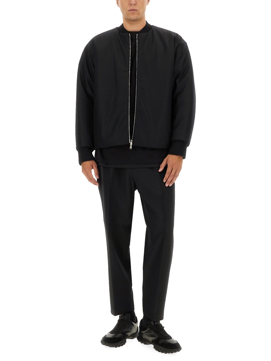 Jil Sander WOOL BOMBER. Zwart