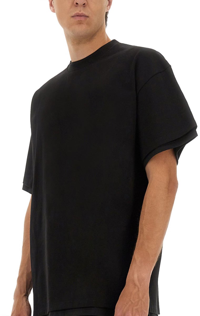 Jil Sander DOUBLE LAYER COTTON T-SHIRT Zwart