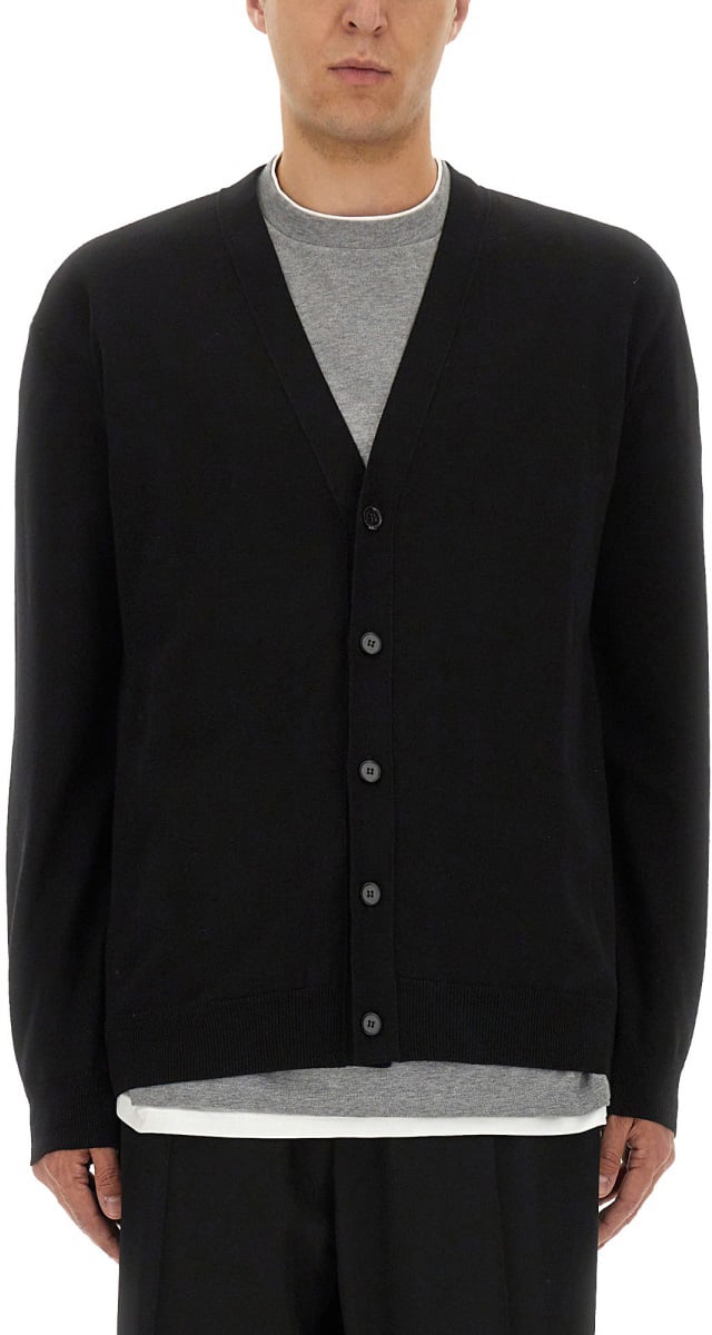 Jil Sander MERINO WOOL CARDIGAN Zwart