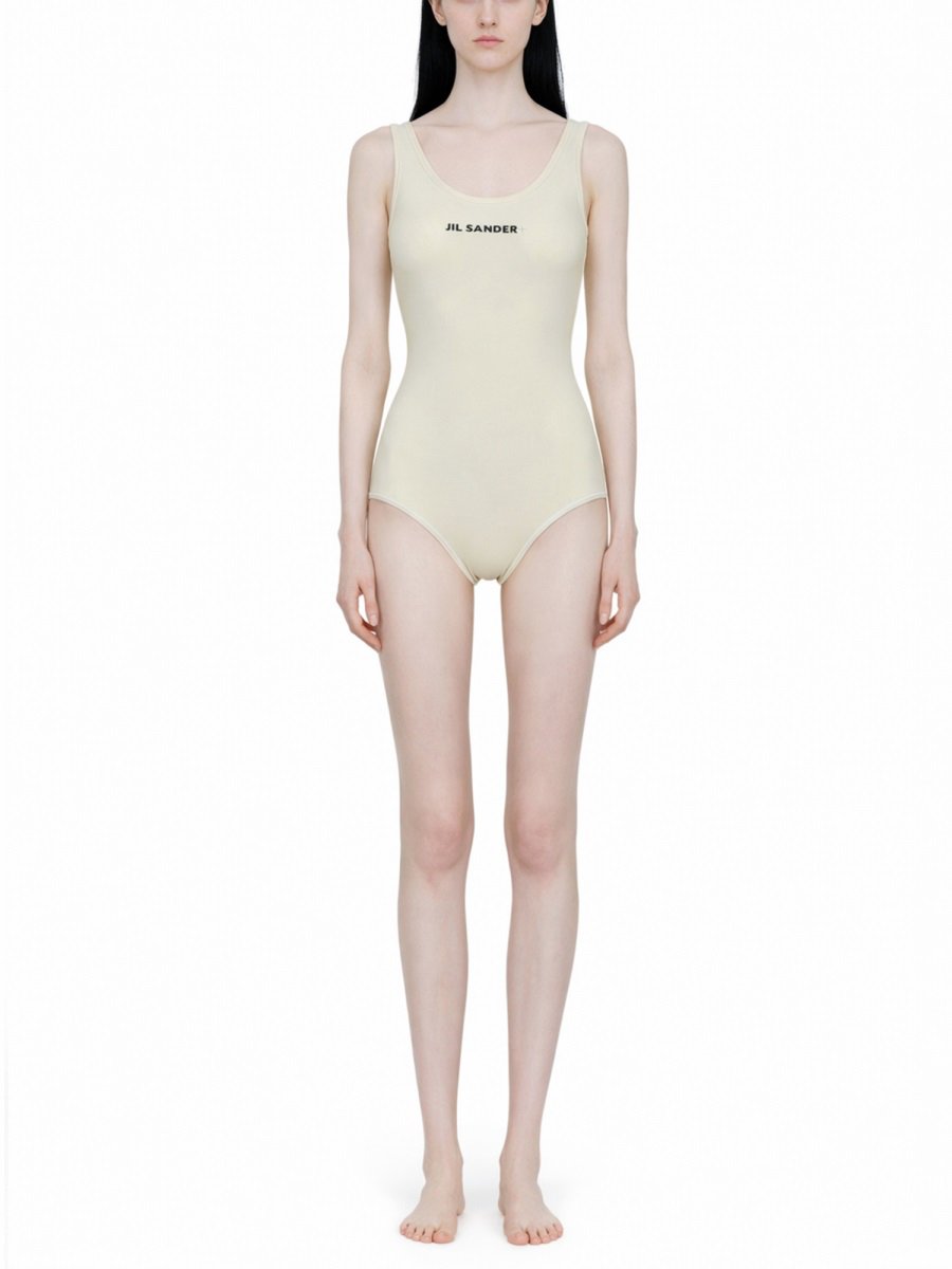 Jil Sander ONE PIECE SWIMSUIT WITH LOGO Wit