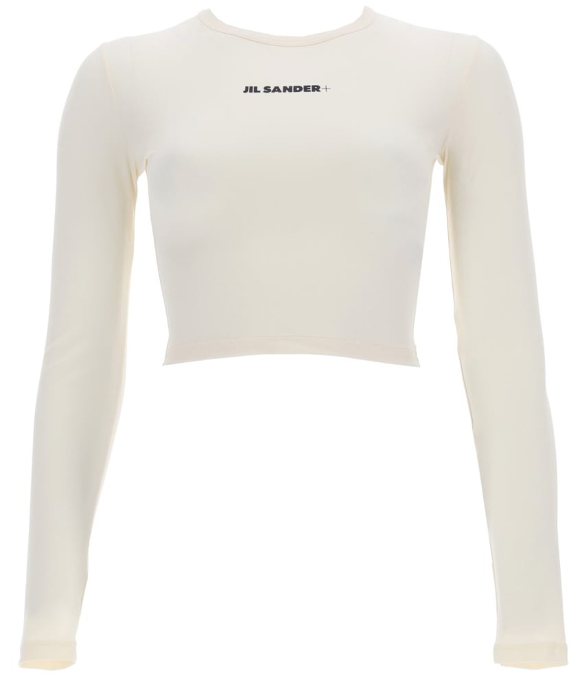 Jil Sander CROPPED TOP WITH LOGO Wit