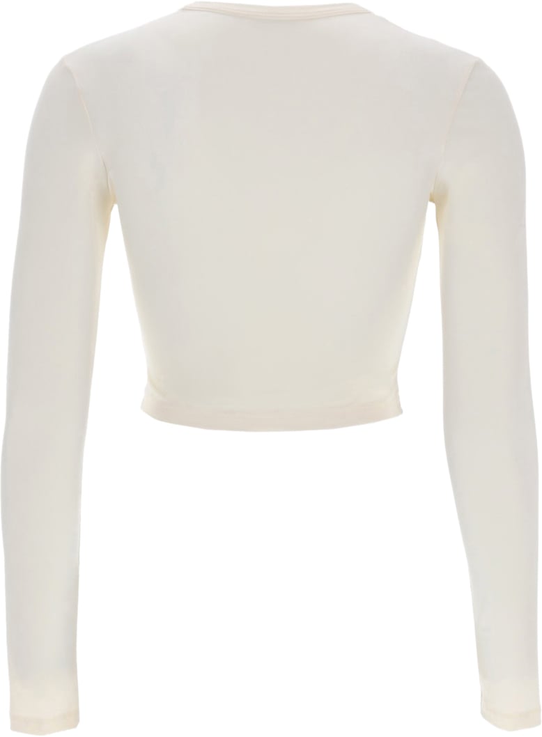 Jil Sander CROPPED TOP WITH LOGO Wit