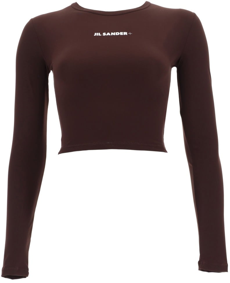 Jil Sander CROPPED TOP WITH LOGO Bruin