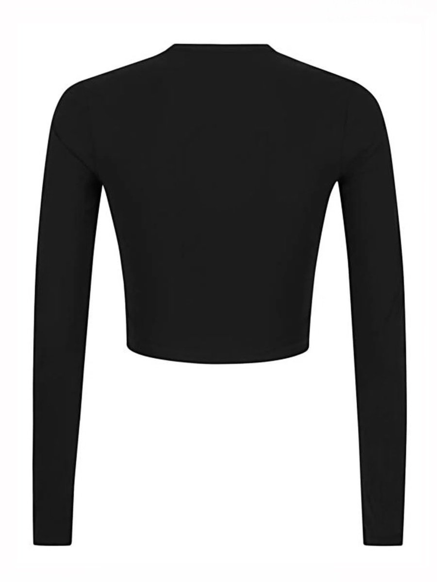 Jil Sander CROPPED TOP WITH LOGO Zwart
