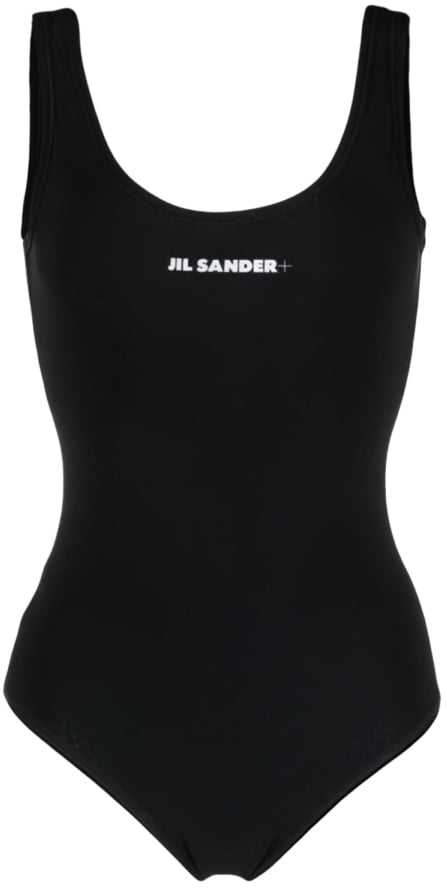 Jil Sander ONE PIECE SWIMSUIT WITH LOGO Zwart