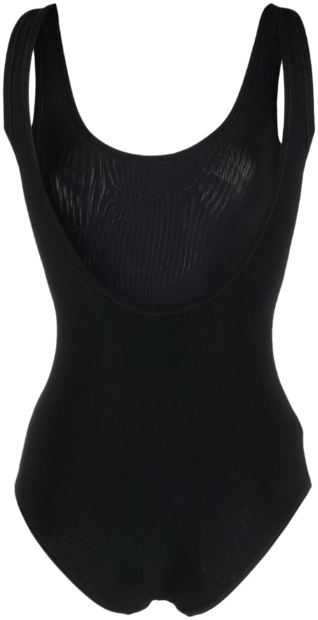 Jil Sander ONE PIECE SWIMSUIT WITH LOGO Zwart