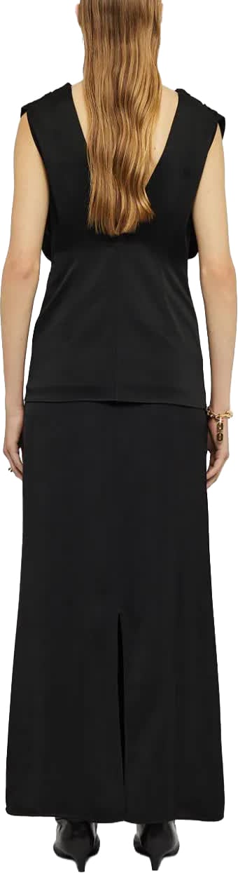Jil Sander Black Structured Gathered Acetate Top Zwart